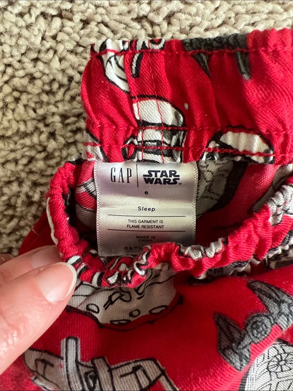 Gap Kids Red Star Wars Kids Pajama Pants, Size 6